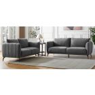Vera 3 + 2 Seater Grey Fabric Sofa Set With Metal Legs