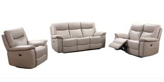 Lucia 3 + 2 + 1 Pearl Grey Electric Recliner Set Also Available In Black And Taupe Grey