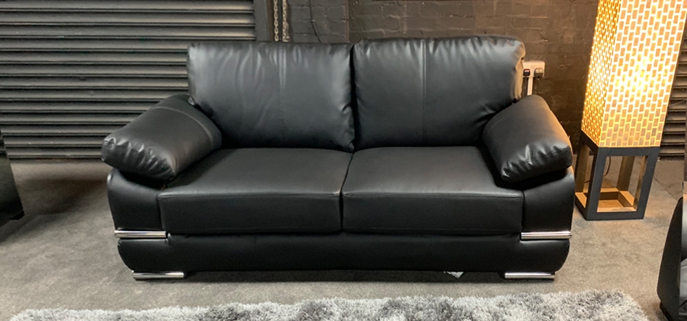 Manila Bonded Leather Sofa Set 3 2 Seater Black Leather Sofa World