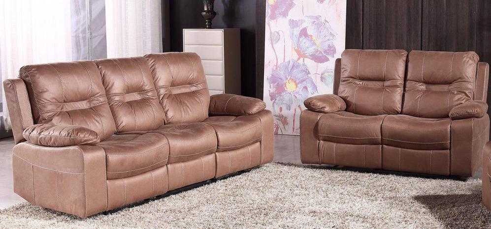 Vogue Fabric Static Sofa Set 3 2 Seater Mocca Buffalo Suede