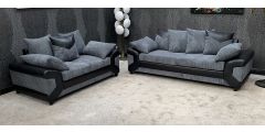 Dino Fabric 3 + 2 Seater Monty Metropolis Black and Grey Delivery up to 21-28 days