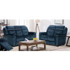 York 3 + 2 Blue Static Luxury Fabric Sofa Set Also Available In Grey