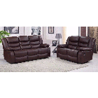 Roman Brown Recliner Leather Sofa Set 3 + 2 Seater Bonded Leather - 6 Weeks Delivery