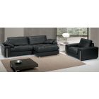 Alterego Black RHF Leather Chaise And Armchair With Chrome Legs Newtrend Available In A Range Of Leathers And Colours 10 Yr Frame 10 Yr Pocket Sprung 5 Yr Foam Warranty