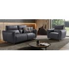 Baccarat Dark Grey Leather 3 + 1 Sofa Set With Chrome Legs Newtrend Available In A Range Of Leathers And Colours 10 Yr Frame 10 Yr Pocket Sprung 5 Yr Foam Warranty