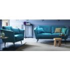 Cave Turquoise Fabric 3 + 1 Sofa Set With Wooden Legs Newtrend Available In A Range Of Leathers And Colours 10 Yr Frame 10 Yr Pocket Sprung 5 Yr Foam Warranty