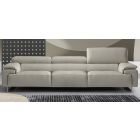 Wish Light Grey Leather 3 + 2 Sofa Set With Adjustable Headrests And Chrome Legs Newtrend Available In A Range Of Leathers And Colours 10 Yr Frame 10 Yr Pocket Sprung 5 Yr Foam Warranty