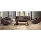 Ulysses Brown Leather 3 + 2 + 1 Sofa Set With Chrome Legs Newtrend Available In A Range Of Leathers And Colours 10 Yr Frame 10 Yr Pocket Sprung 5 Yr Foam Warranty