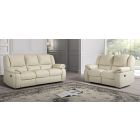 Lewis Cream Semi-Aniline Leather 3 + 2 Sofa Set Electric Recliners Newtrend Available In A Range Of Leathers And Colours 10 Yr Frame 10 Yr Pocket Sprung 5 Yr Foam Warranty