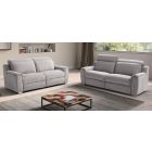 Nicolas Grey Fabric 3 + 2 Sofa Set Electric Recliner With Chrome Legs Adjustable Headrests Newtrend Available In A Range Of Leathers And Colours 10 Yr Frame 10 Yr Pocket Sprung 5 Yr Foam Warranty