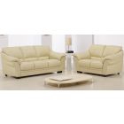 Nicole Cream Leather 3 + 2 Sofa Set With Wooden Legs Newtrend Available In A Range Of Leathers And Colours 10 Yr Frame 10 Yr Pocket Sprung 5 Yr Foam Warranty