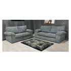 Riva Grey Jumbo Cord Fabric 3 + 2 Sofa Set With Wooden Legs