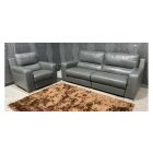 Lucca Grey Leather 3 + 1 Sofa Set Electric Recliners (ALL ELECTRICS BROKEN) Sisi Italia Semi-Aniline With Wooden Legs High Street Furniture Store Cancellation 48860