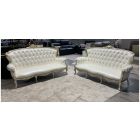Bach New Trend Cream Semi-Aniline Leather 3 + 3 Sofa Set Ex-Display Showroom Model 48980