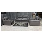 Lucca Grey 3 + 1 + 1 Electric Recliner Sisi Italia Semi-Aniline Leather Set With Wooden Legs High Street Furniture Store Cancellation 49104