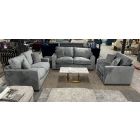 Chicago Grey Fabric 3 + 2 + 1 Sofa Set With Wooden Legs