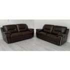Henry Brown Leathaire 3 Seater Electric Recliner With Another 3 Seater Right Half Electric Left Manual - Few Scuffs (see images) Ex-Display Showroom Model 49550 Erdington