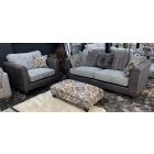 Morgan Fabric 4 Seater Scatter Back + Formal Back Loveseat + Footstool With Wooden Legs - Other Combinations And Fabrics Available