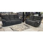 Sasha Grey Fabric 3 + 2 Manual Recliners Sofa Set