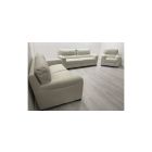 Lucca Cream Leather 3 + 2 + 1 Sofa Set Sisi Italia Semi-Aniline With Wooden Legs - Few Scuffs And Marks (see images) High Street Furniture Store Cancellation 50211