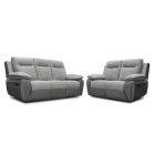 Avanti Two-Tone Smoke-Grey 3 + 2 Manual Recliners In Micro-Fibre Fabric - Other Colours Available Brown-Smoke And Grey-Charcoal With USB 50386