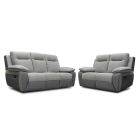 Avanti Two-Tone Smoke-Grey 3 + 2 Electric Recliners In Micro-Fibre Fabric - Other Colours Available Brown-Smoke And Grey-Charcoal With USB 50388
