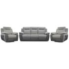 Avanti Two-Tone Smoke-Grey 3 + 1 + 1 Electric Recliners In Micro-Fibre Fabric - Other Colours Available Brown-Smoke And Grey-Charcoal With USB 50389