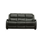 Palermo Black Leather Static 3 Seater With 2 Manual Armchair Recliners Also Available In Burgundy And Grey
