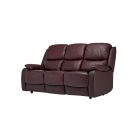 Palermo Burgundy Leather Static 3 Seater With 2 Manual Armchair Recliners Also Available In Black And Grey 50391