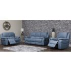 Serena 3 + 2 + 1 Leather Manual Recliners Sky Blue Also Available In Pearl Grey And Black 50398