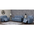 Serena 3 + 2 + 1 Leather Manual Recliners Sky Blue Also Available In Pearl Grey And Black