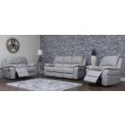 Serena 3 + 2 + 1 Leather Manual Recliners Pearl Grey Also Available In Sky Blue And Black 50399