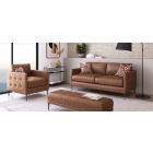 Worren 3 + 2 Tan Leather Sofa Set With Black Metal Legs Other Combinations Leathers And Fabrics Available