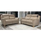Parker Knoll Hudson 2 + 2 Full Corrected Grain Leather Sofa Set With Wooden Legs High Street Store Cancellation 50604