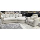 Victoria Albie Natural Fabric Chaise Corner Sofa With Scatter Back And Matching Armchair - Other Colours And Seating Available