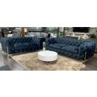 Chelsom 32 Ink Blue Fabric Sofa Set With Metal Legs Also Available In Grey - Armchair Available £899 (width 126cm)