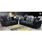 Maisy 3 + 2 Black Scatter Back Fabric Sofa Set