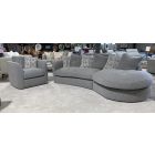 Victoria Grey Fabric Chaise Corner Sofa With Scatter Back And Matching Armchair - Other Colours And Seating Available