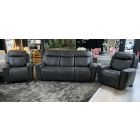 3 + 1 + 1 Carlo Charcoal Grey Soft Touch Hard Wearing Fabric Electric Recliner Set With Usb And Contrast Stitching