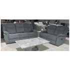 Lion 32 Grey Fabric Manual Recliners With Contrast Stitching