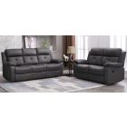 Robert 3 + 2 Grey Hard Wearing Fabric High Back Manual Recliner Sofa Set