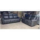 Carlo 3 + 2 Charcoal Grey Soft Touch Hard Wearing Fabric Electric Recliner Set With Usb And Contrast Stitching