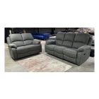 Cilia 3 + 2 Grey Rhino Fabric Manual Recliner Sofa Set