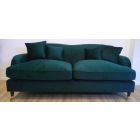 Elizabeth 3 + 2 Teal Plush Velvet Fabric Sofa Set With Wooden Feet With Castor Wheels (Front Only)