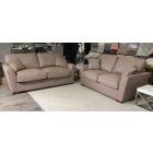Fantasia 3 + 2 Fabric Sofa Set Light Brown With Wooden Feet Ex-Display Showroom Model 51092