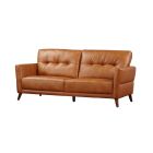 Capri 3 + 2 Seater Tan Leather Sofa Set With Wooden Legs