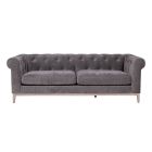 Tate 3 + 2 Seater Grey Chesterfield Fabric Sofa Set
