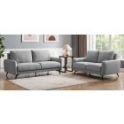 Barnaby 3 + 2 Seater Grey Fabric Sofa Set With Metal Legs