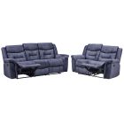 Grace Blue Fabric 3 + 2 Sofa Set Manual Recliners