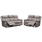 Pickford Sandstone Fabric 3 + 2 Sofa Set Electric Recliners